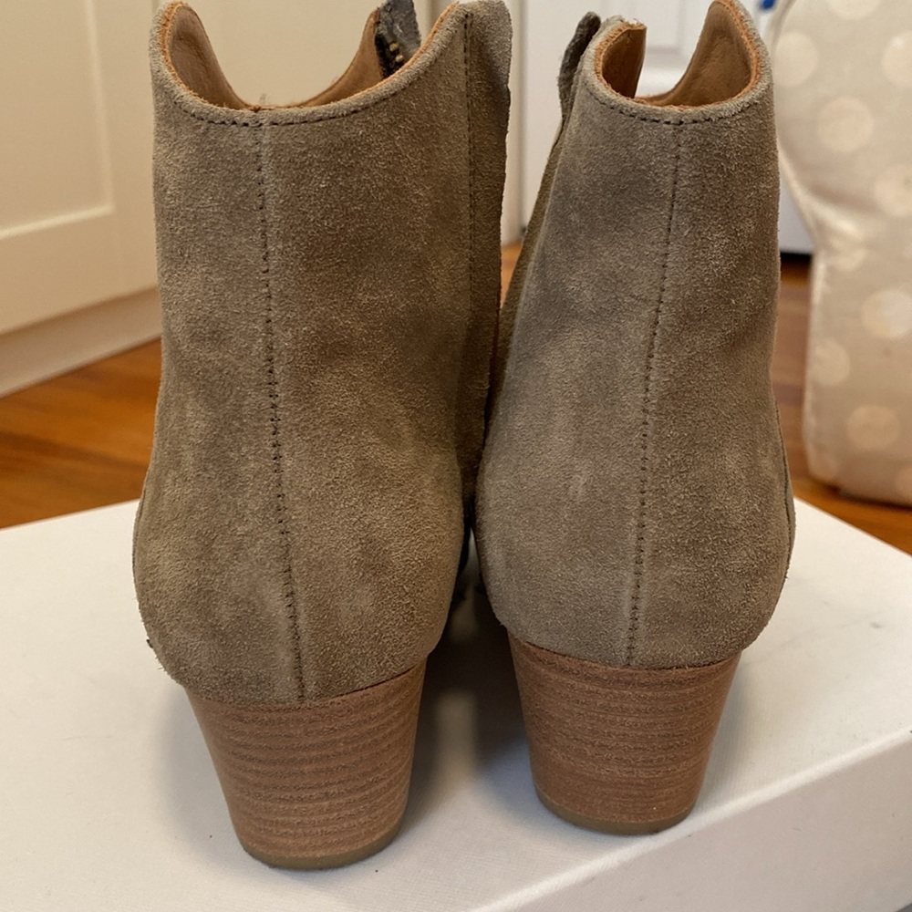 Isabel Marant Dicker Suede Western Ankle Bootie in Taupe - Picture 6 of 12